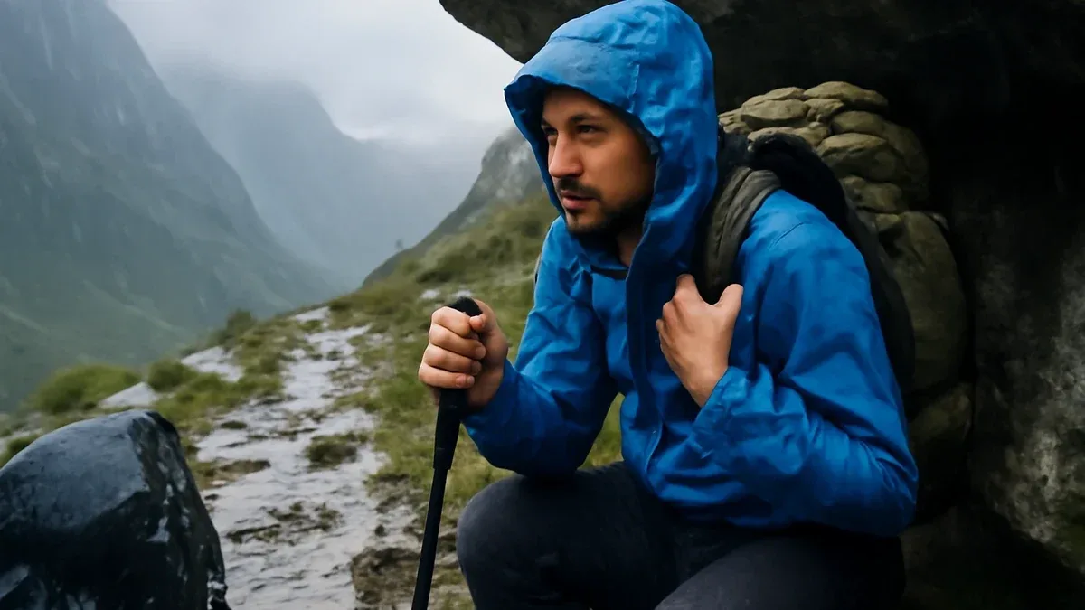 Poncho o giacca impermeabile per camminare: differenze pratiche con vento e zaino